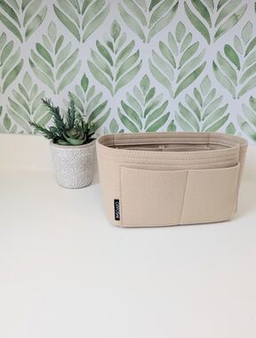 Beige Felt Handbag Organizer Insert - Neutral Purse Storage Opposhe